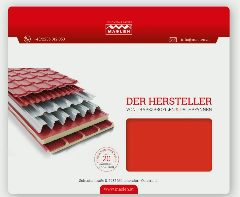 MASLEN print application and product communication layout